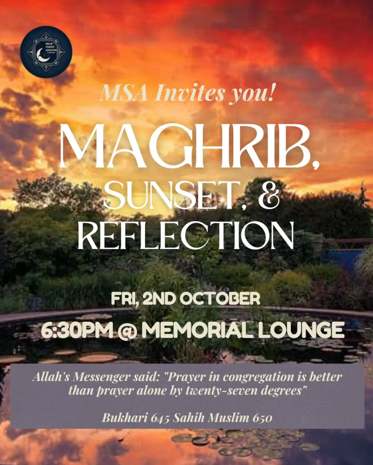 Maghrib & Sunset, Fall 2026